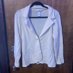 Neiman Marcus White Cashmere Sweater Blazer